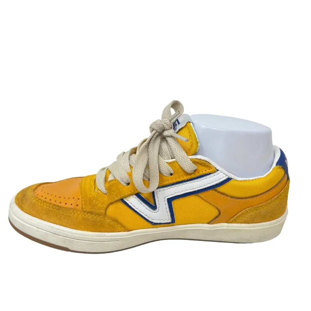 Vans Lowland CC Serio Collection Suede Skater Lace Up Shoe Yellow White Mens 5.5
